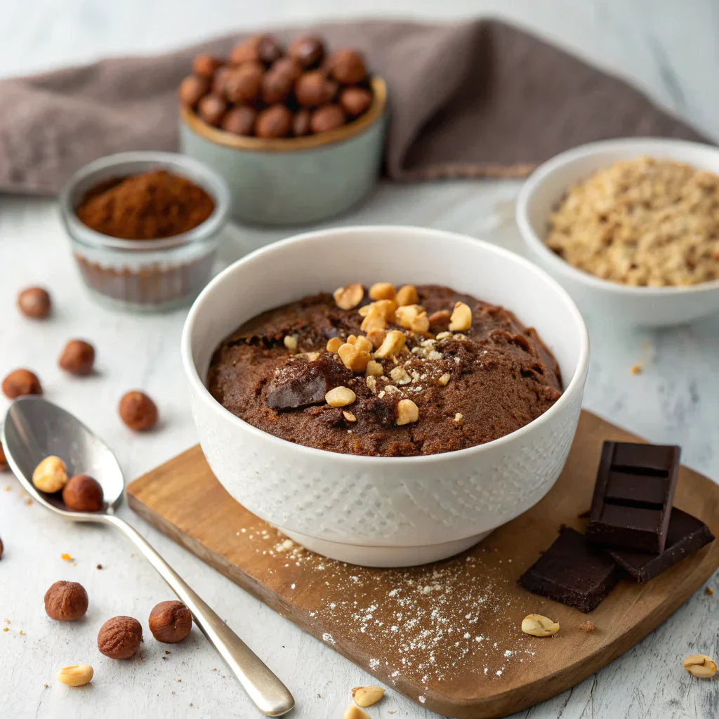 Bowl Cake Chocolat et Noisettes : Un Petit Déjeuner Gourmand et Nutritif
